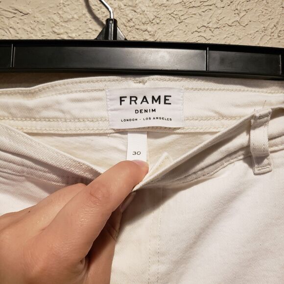 Frame | Women's Straight Leg Jeans White | Size 30 - Picture 6 of 8